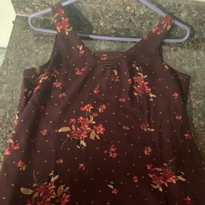 Maroon and pink floral tank